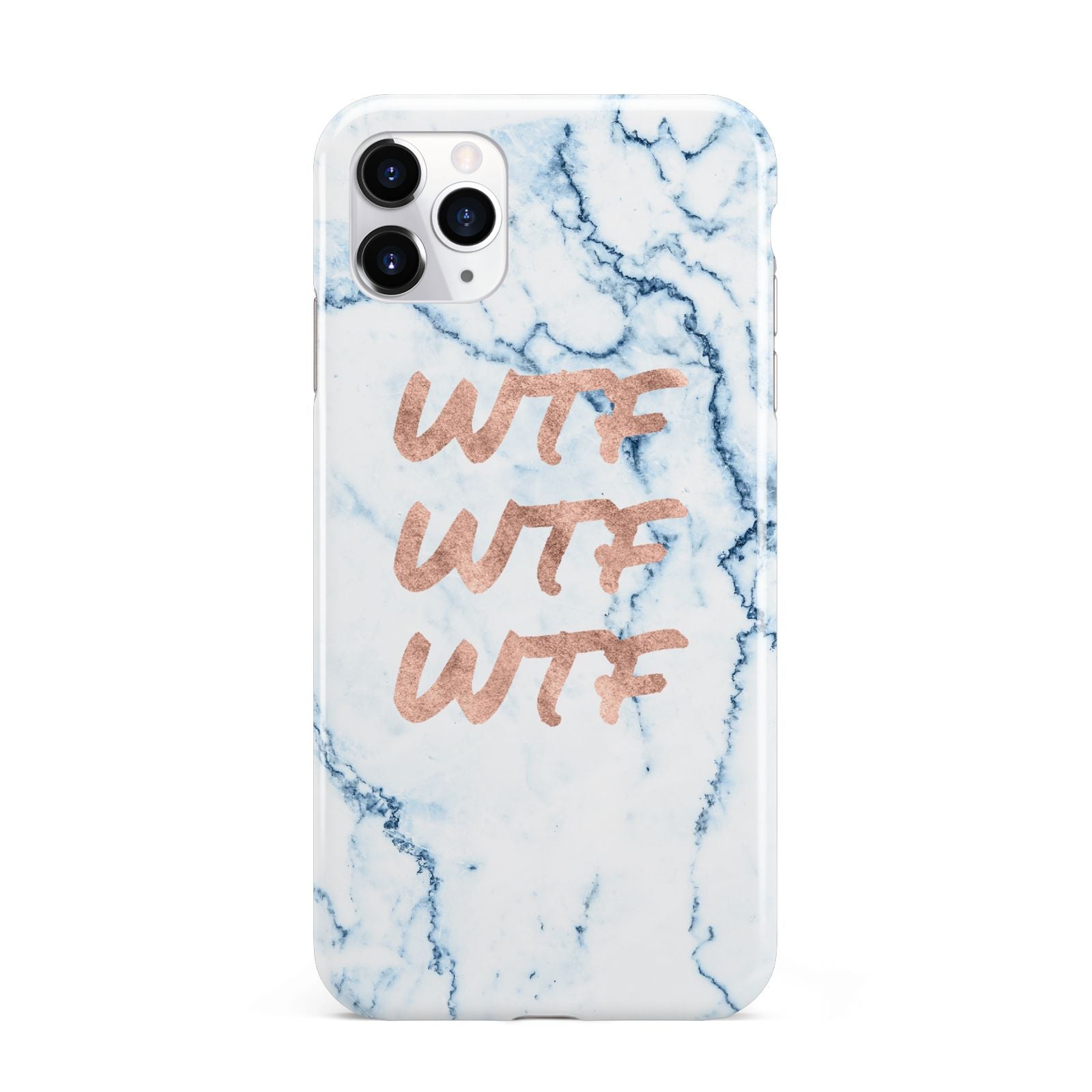 Wtf Rose Gold Blue Marble Effect iPhone 11 Pro Max 3D Tough Case