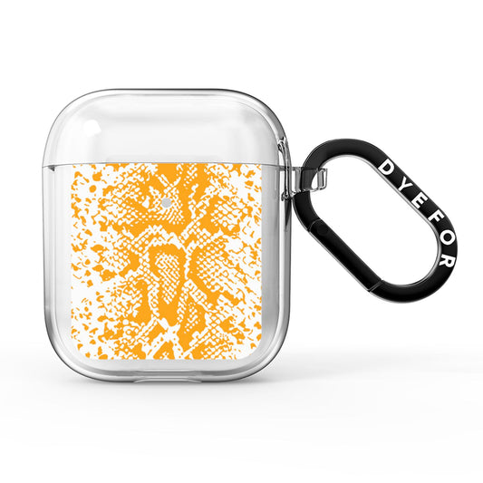 Yellow Snakeskin AirPods Clear Case