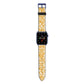 Yellow Snakeskin Apple Watch Strap with Blue Hardware