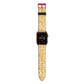 Yellow Snakeskin Apple Watch Strap with Red Hardware