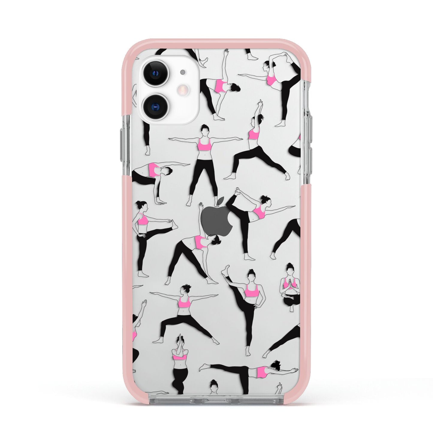 Yoga Apple iPhone 11 in White with Pink Impact Case