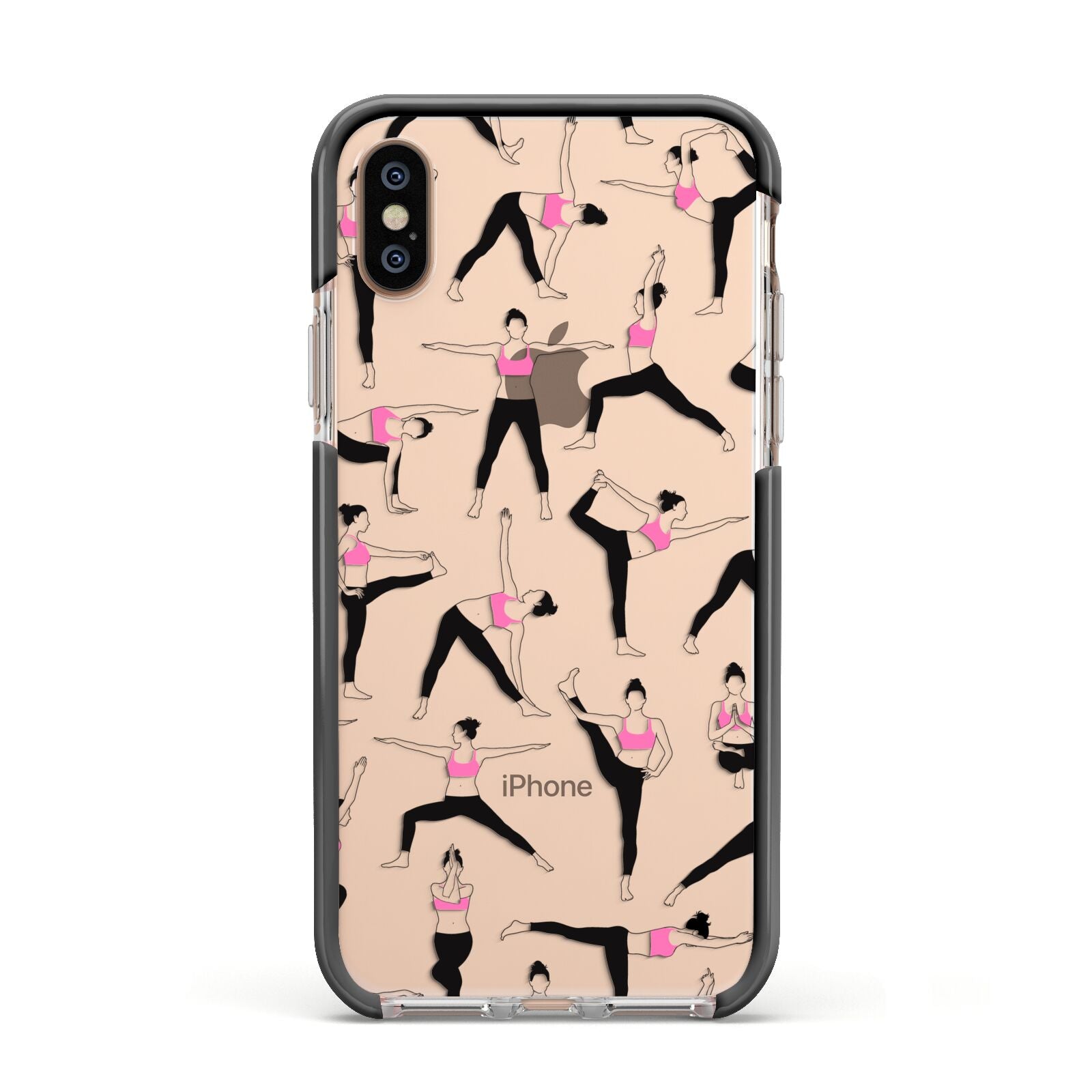 Yoga Apple iPhone Xs Impact Case Black Edge on Gold Phone