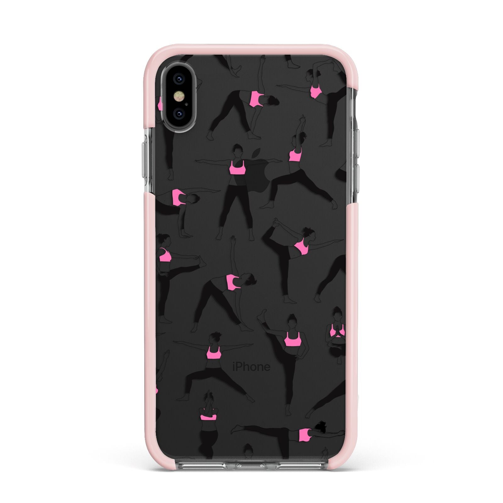 Yoga Apple iPhone Xs Max Impact Case Pink Edge on Black Phone