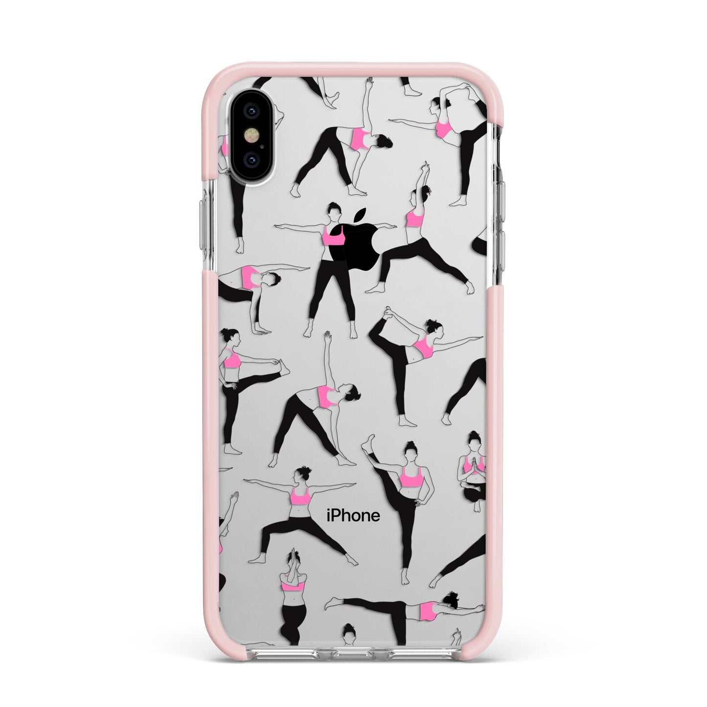 Yoga Apple iPhone Xs Max Impact Case Pink Edge on Silver Phone