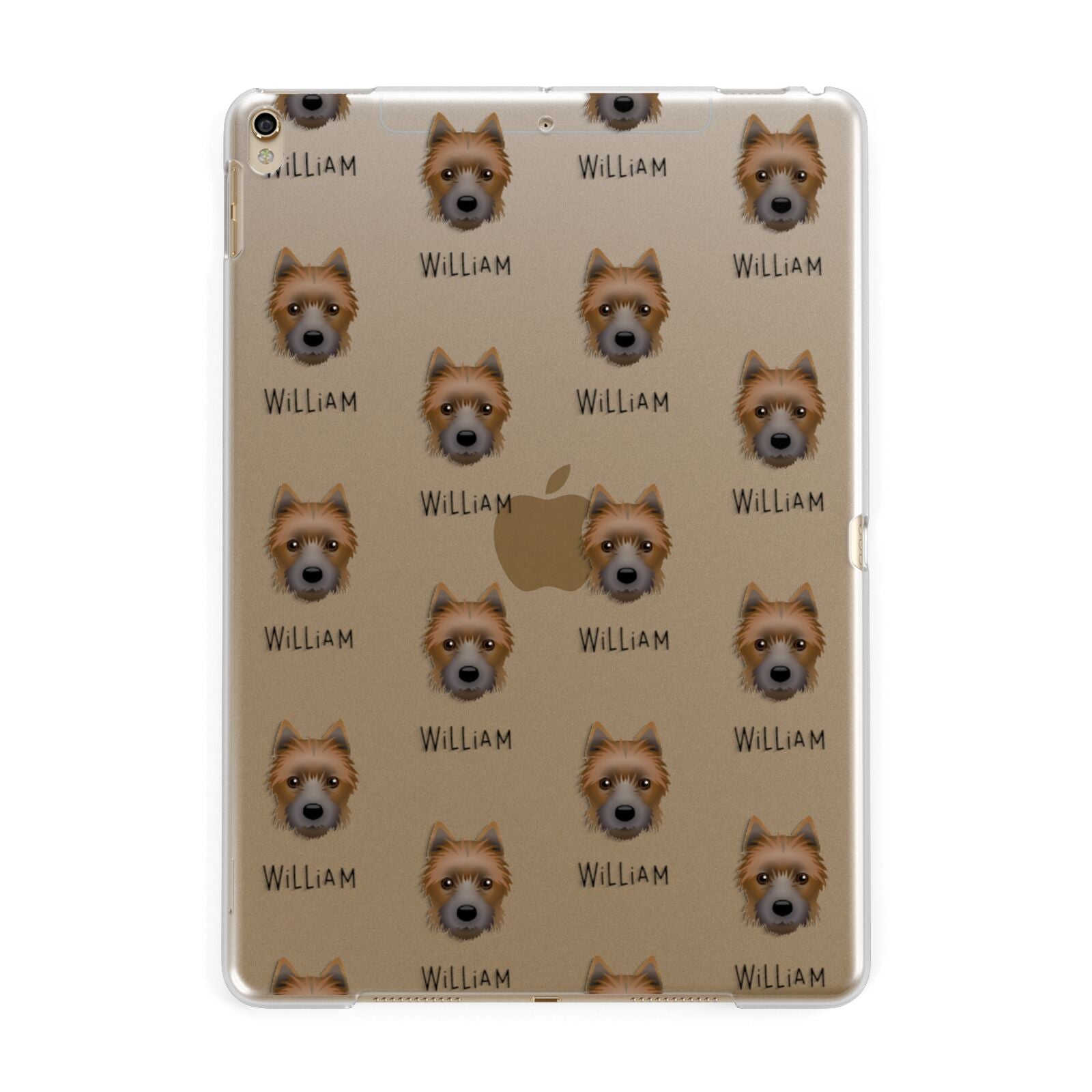 Yorkie Russell Icon with Name Apple iPad Gold Case