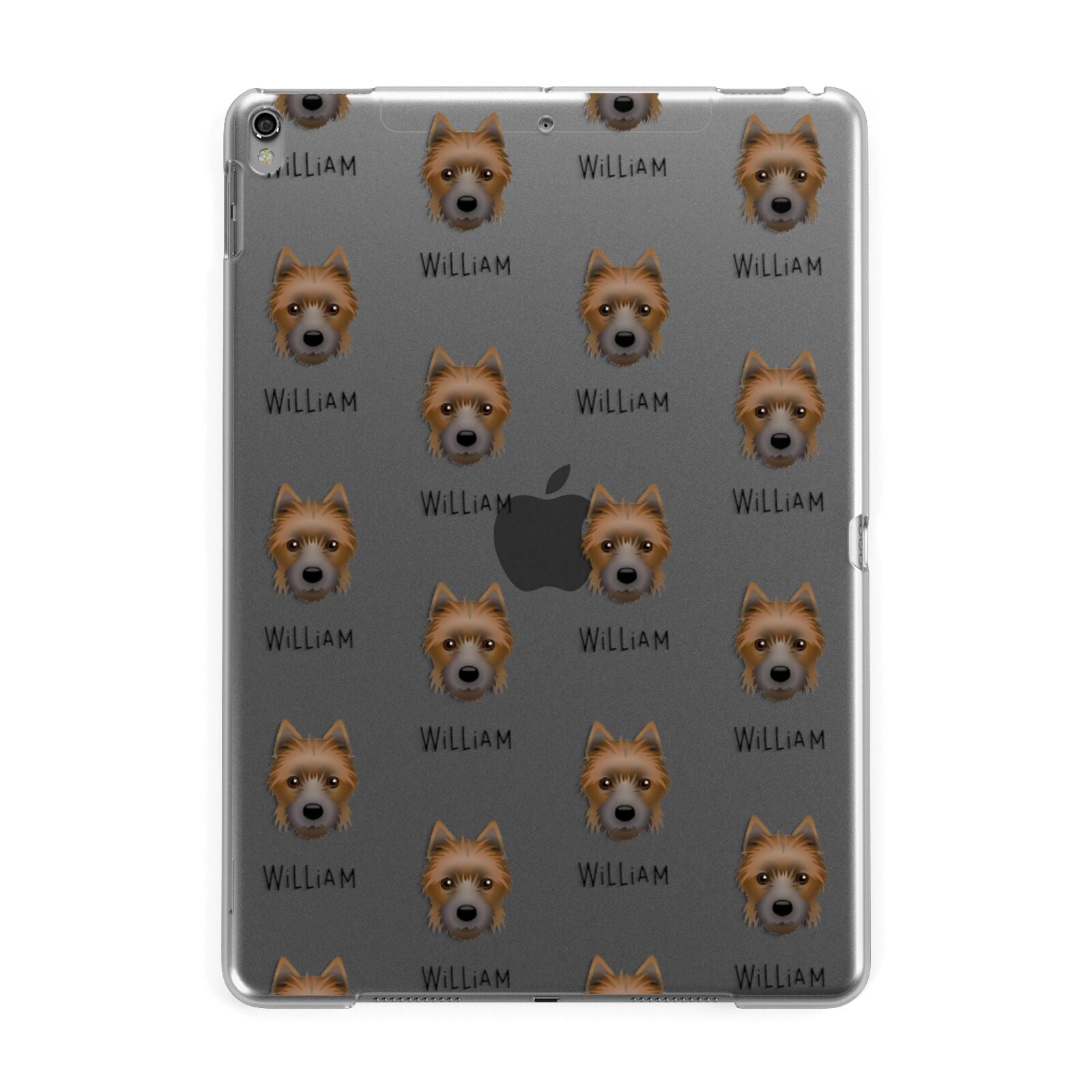 Yorkie Russell Icon with Name Apple iPad Grey Case