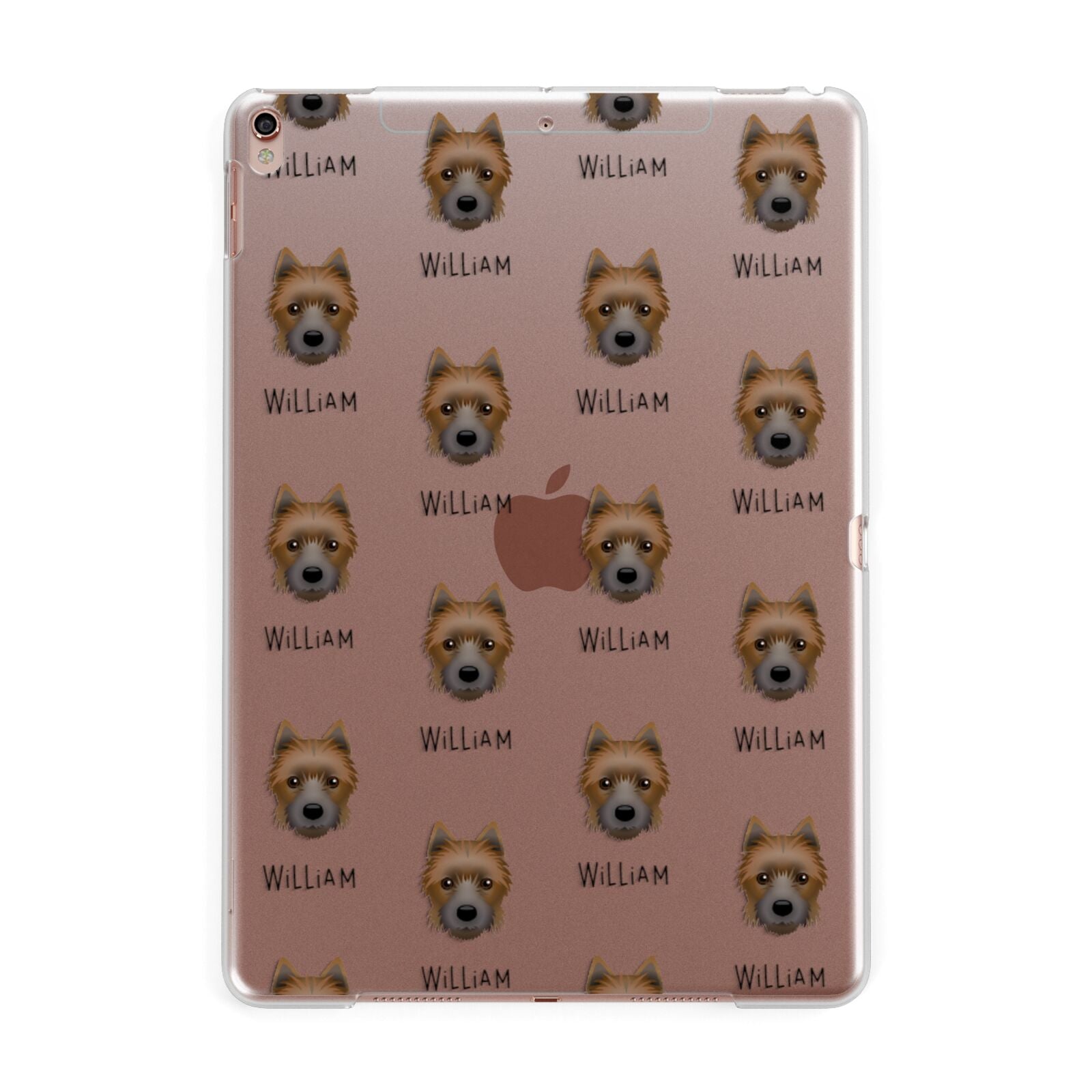 Yorkie Russell Icon with Name Apple iPad Rose Gold Case
