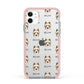 Yorkie Russell Icon with Name Apple iPhone 11 in White with Pink Impact Case