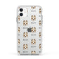 Yorkie Russell Icon with Name Apple iPhone 11 in White with White Impact Case