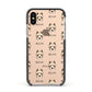 Yorkie Russell Icon with Name Apple iPhone Xs Impact Case Black Edge on Gold Phone