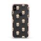 Yorkie Russell Icon with Name Apple iPhone Xs Impact Case Pink Edge on Black Phone