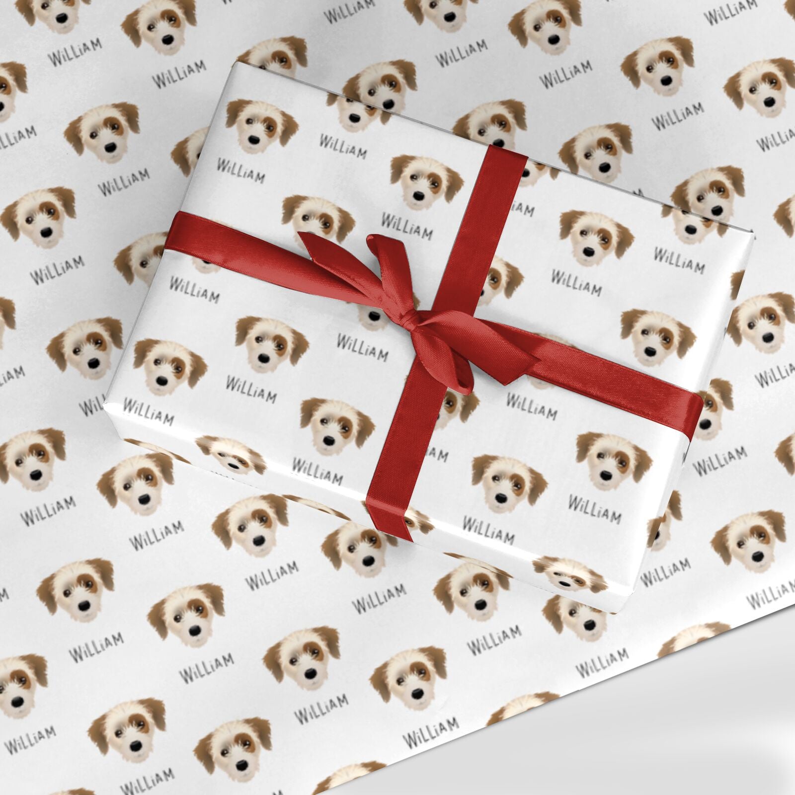 Yorkie Russell Icon with Name Custom Wrapping Paper