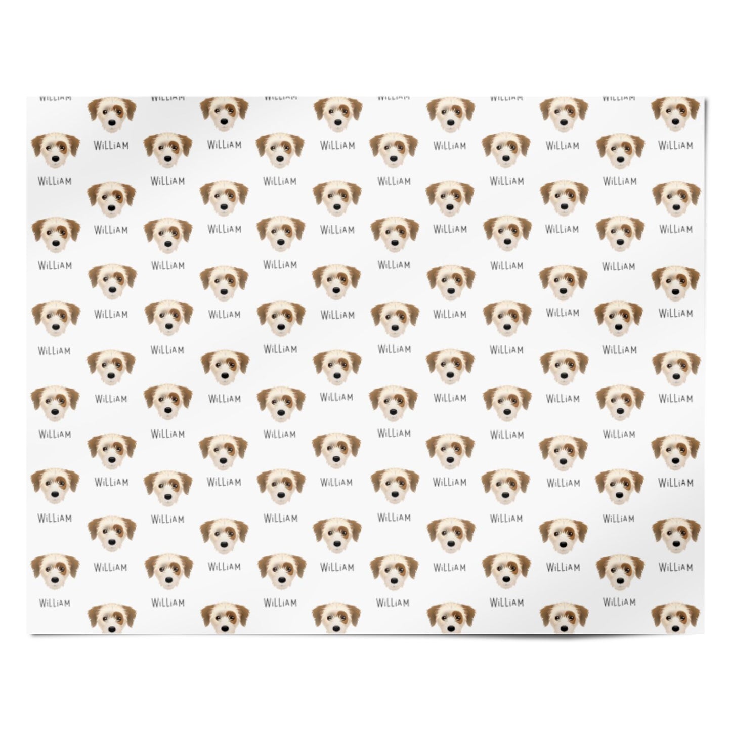 Yorkie Russell Icon with Name Personalised Wrapping Paper Alternative