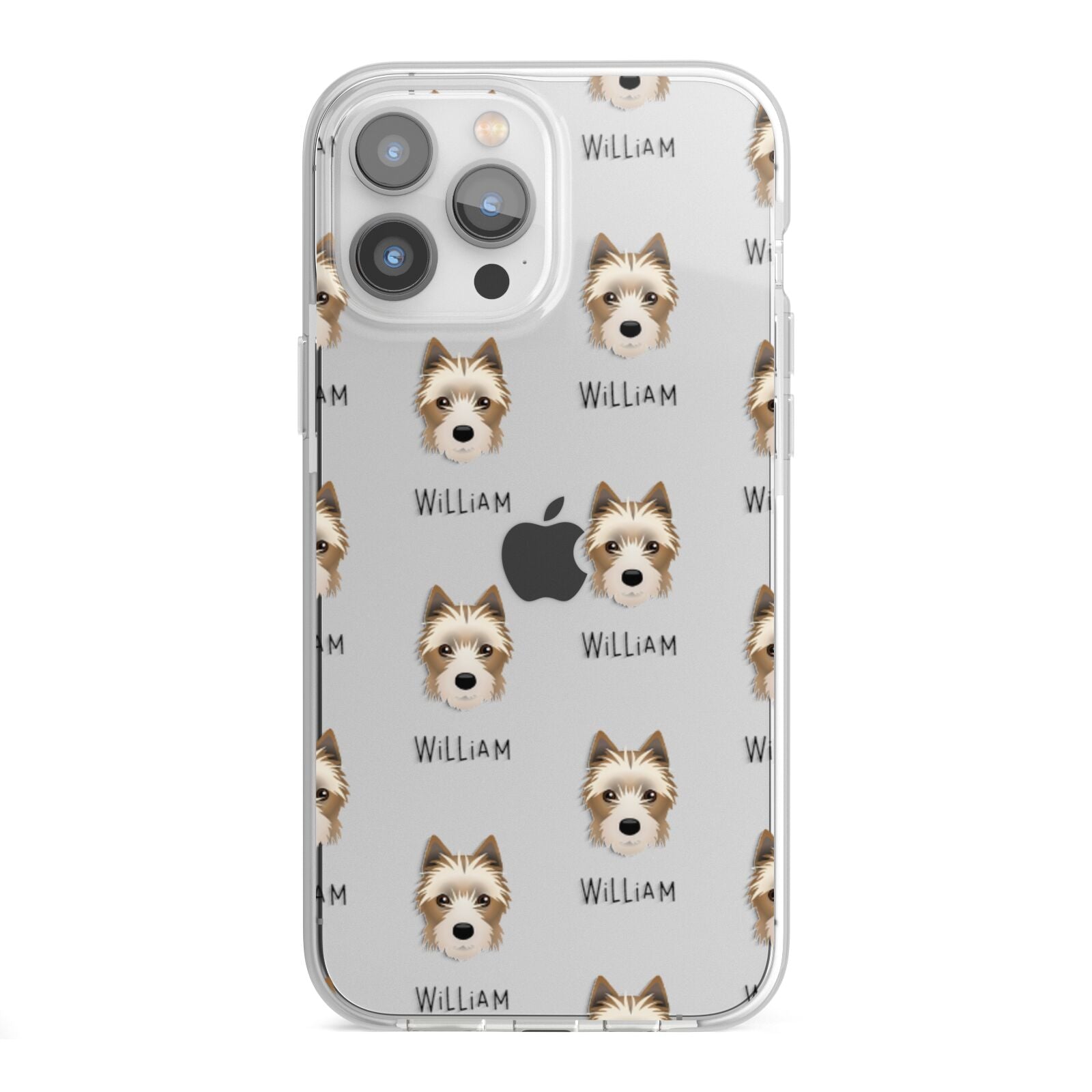 Yorkie Russell Icon with Name iPhone 13 Pro Max TPU Impact Case with White Edges