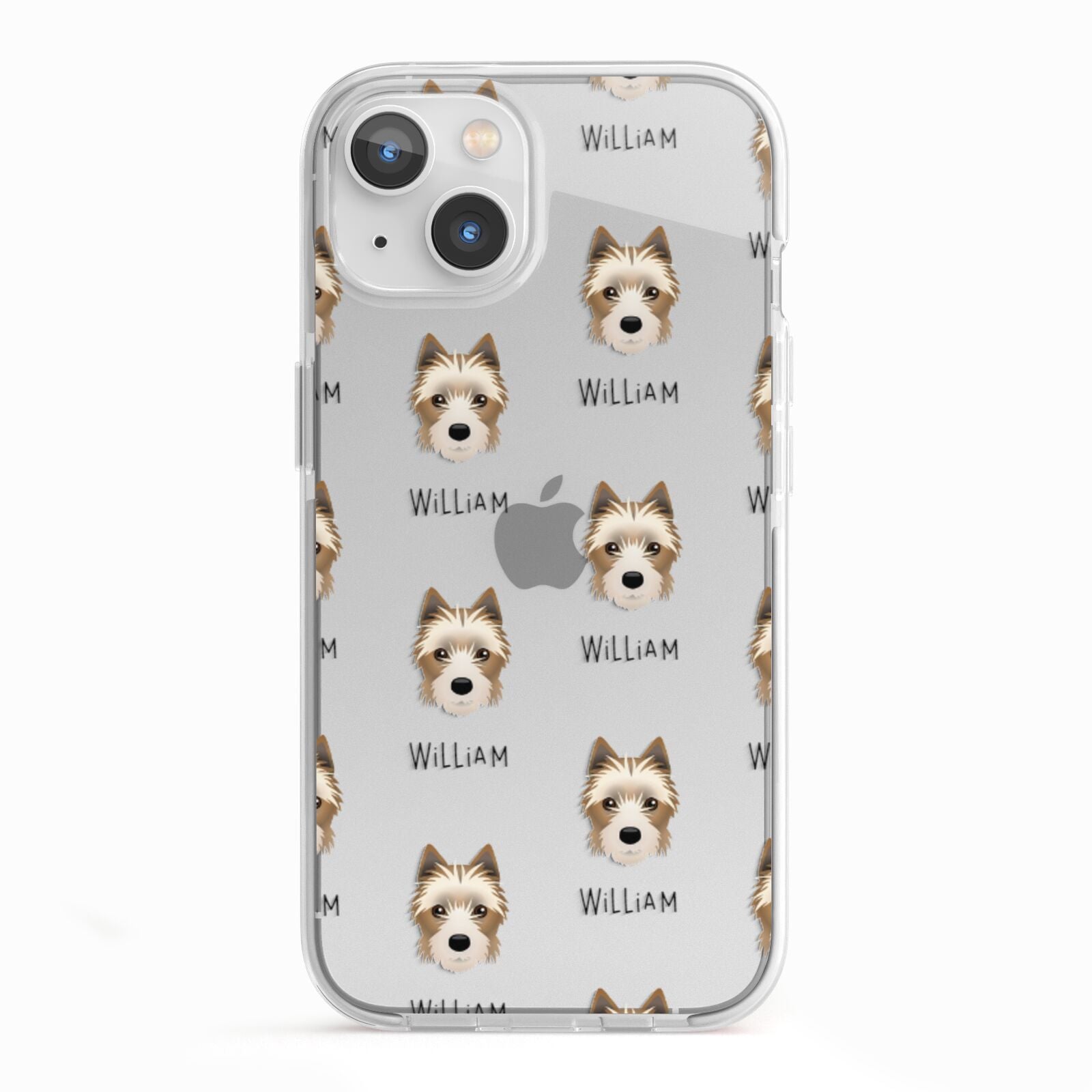 Yorkie Russell Icon with Name iPhone 13 TPU Impact Case with White Edges