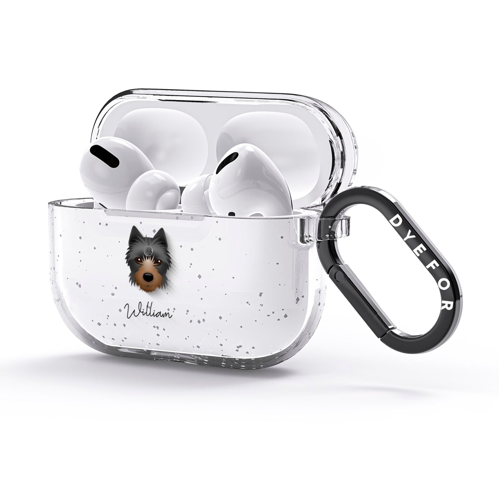 Yorkie Russell Personalised AirPods Glitter Case 3rd Gen Side Image