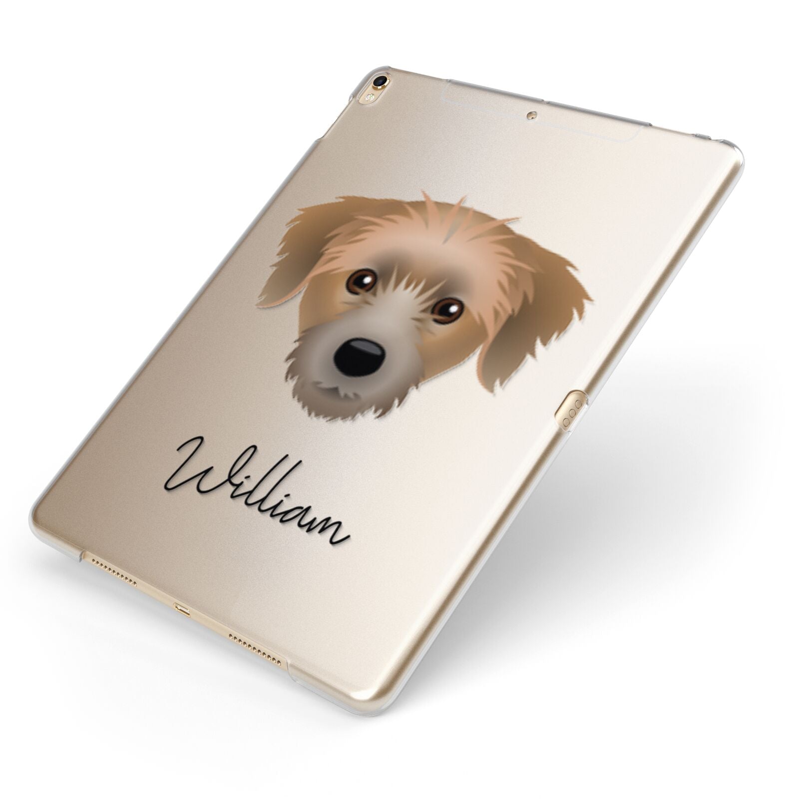 Yorkie Russell Personalised Apple iPad Case on Gold iPad Side View