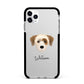 Yorkie Russell Personalised Apple iPhone 11 Pro Max in Silver with Black Impact Case