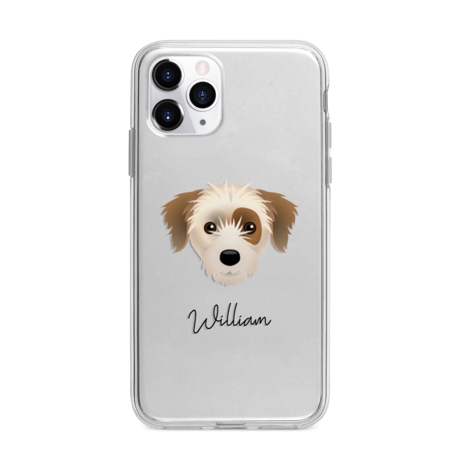 Yorkie Russell Personalised Apple iPhone 11 Pro Max in Silver with Bumper Case