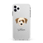 Yorkie Russell Personalised Apple iPhone 11 Pro Max in Silver with White Impact Case