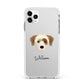 Yorkie Russell Personalised Apple iPhone 11 Pro Max in Silver with White Impact Case