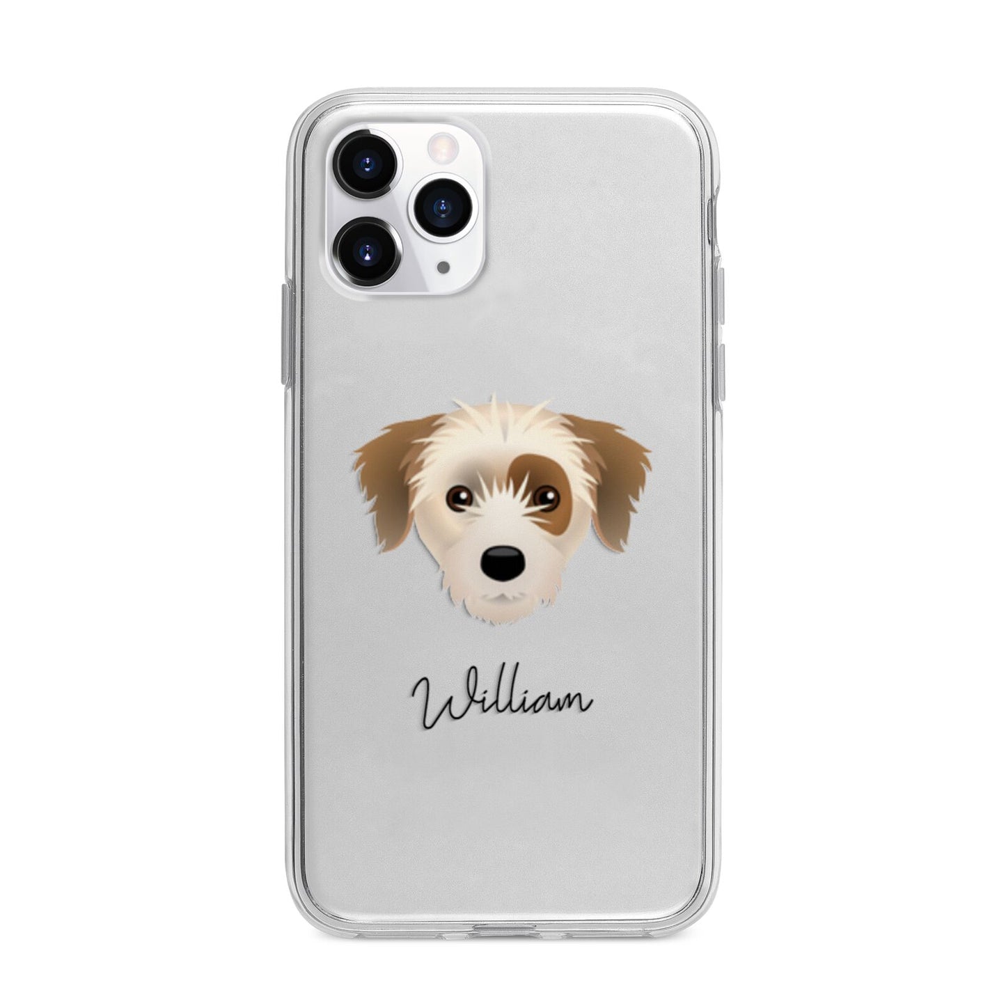 Yorkie Russell Personalised Apple iPhone 11 Pro in Silver with Bumper Case