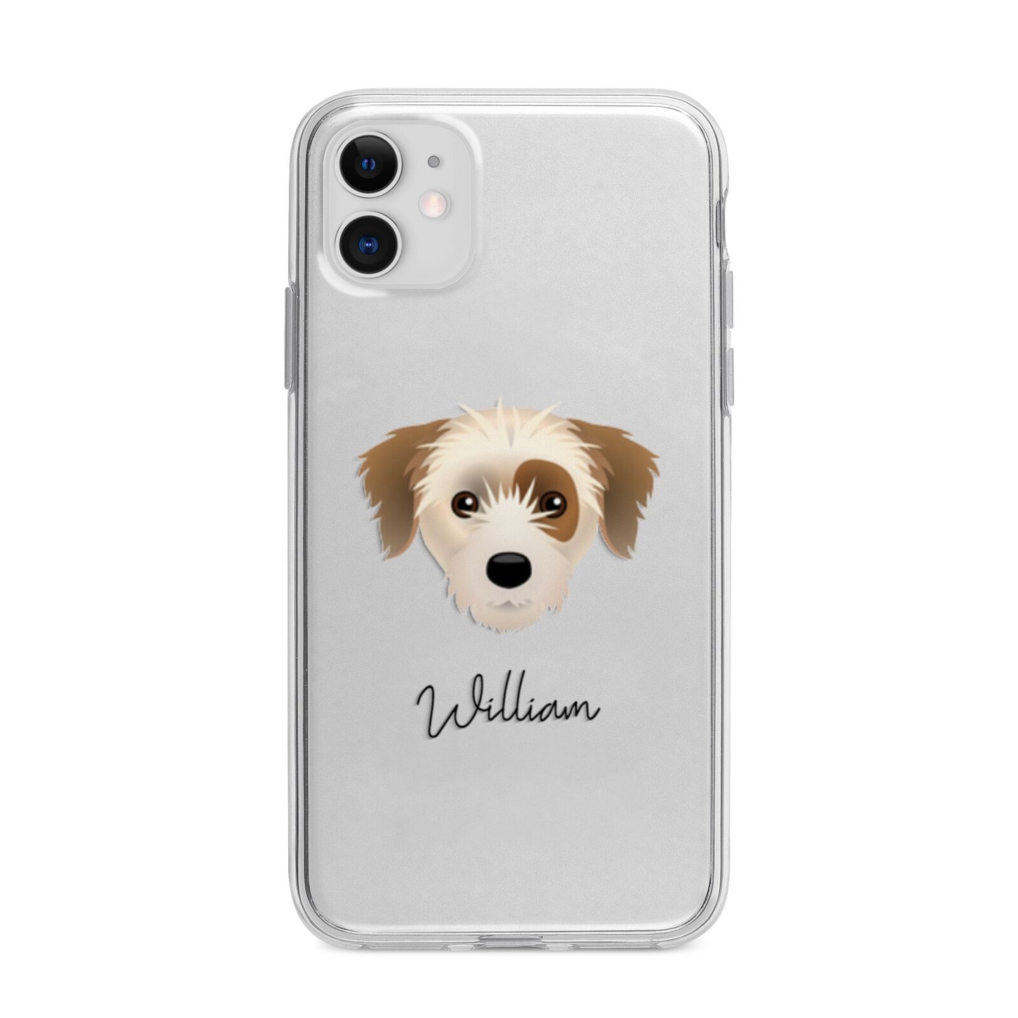 Yorkie Russell Personalised Apple iPhone 11 in White with Bumper Case