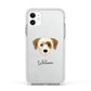 Yorkie Russell Personalised Apple iPhone 11 in White with White Impact Case