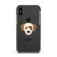 Yorkie Russell Personalised Apple iPhone Xs Impact Case Black Edge on Black Phone