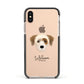 Yorkie Russell Personalised Apple iPhone Xs Impact Case Black Edge on Gold Phone