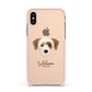 Yorkie Russell Personalised Apple iPhone Xs Impact Case Pink Edge on Gold Phone