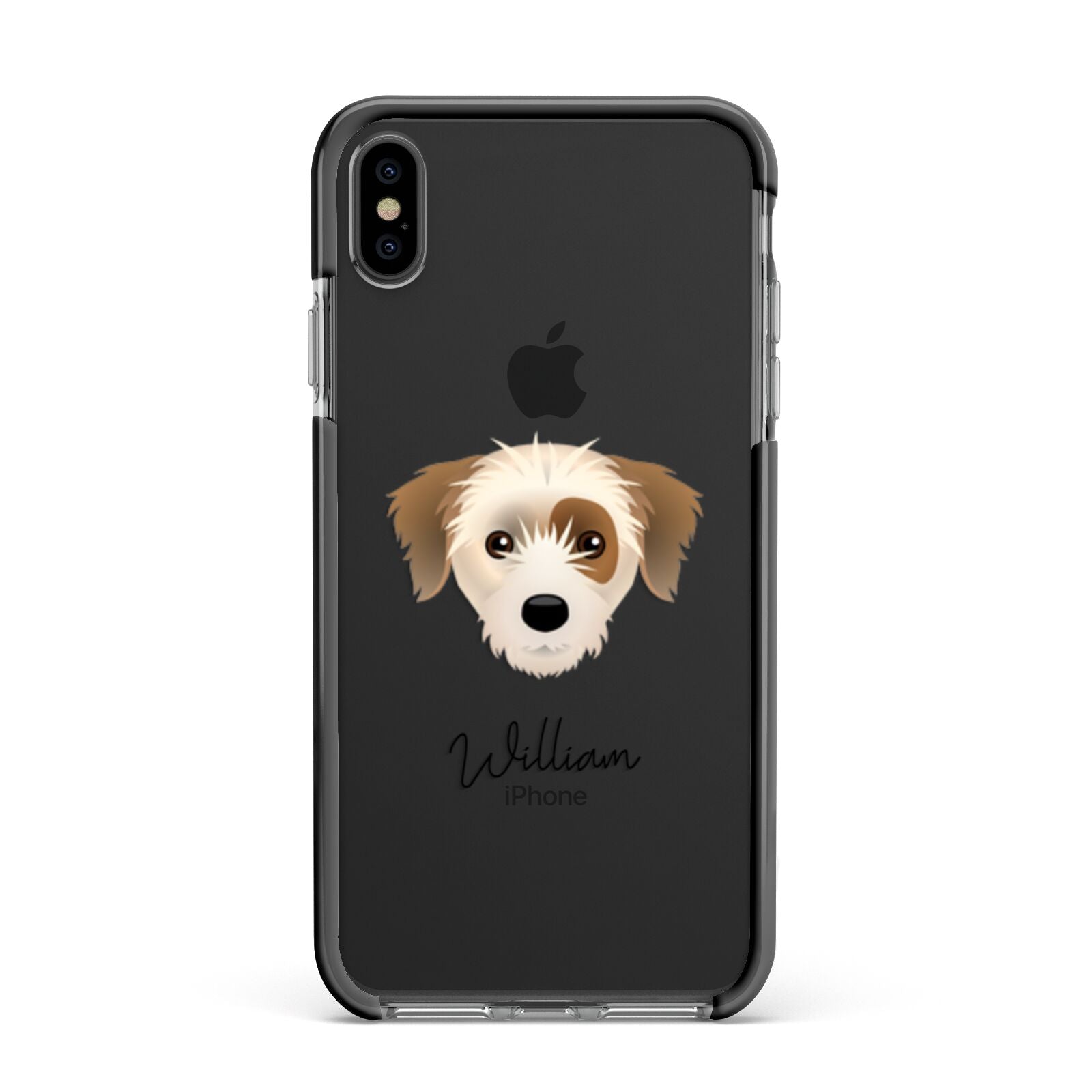Yorkie Russell Personalised Apple iPhone Xs Max Impact Case Black Edge on Black Phone