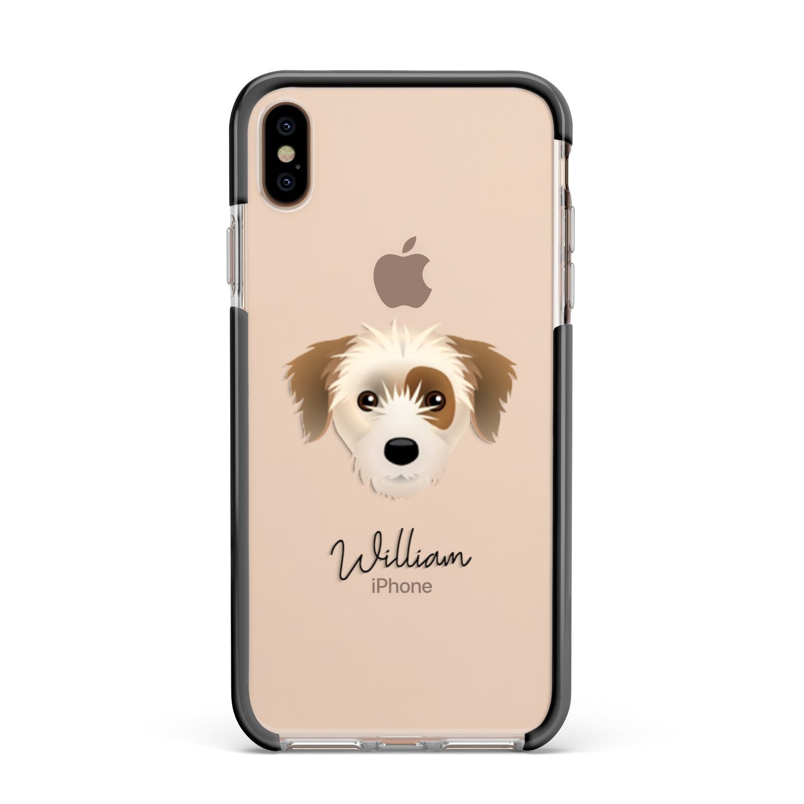 Yorkie Russell Personalised Apple iPhone Xs Max Impact Case Black Edge on Gold Phone