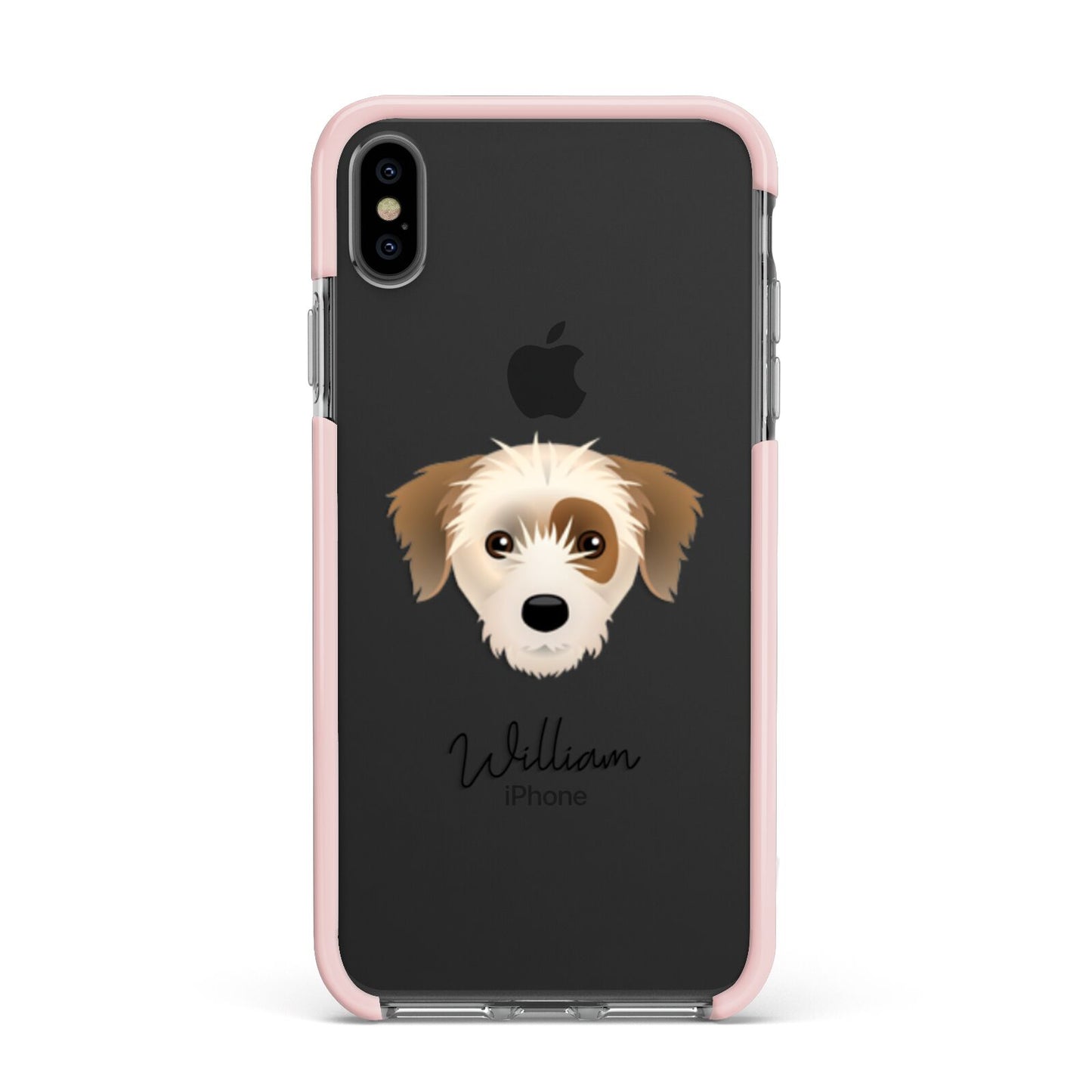 Yorkie Russell Personalised Apple iPhone Xs Max Impact Case Pink Edge on Black Phone