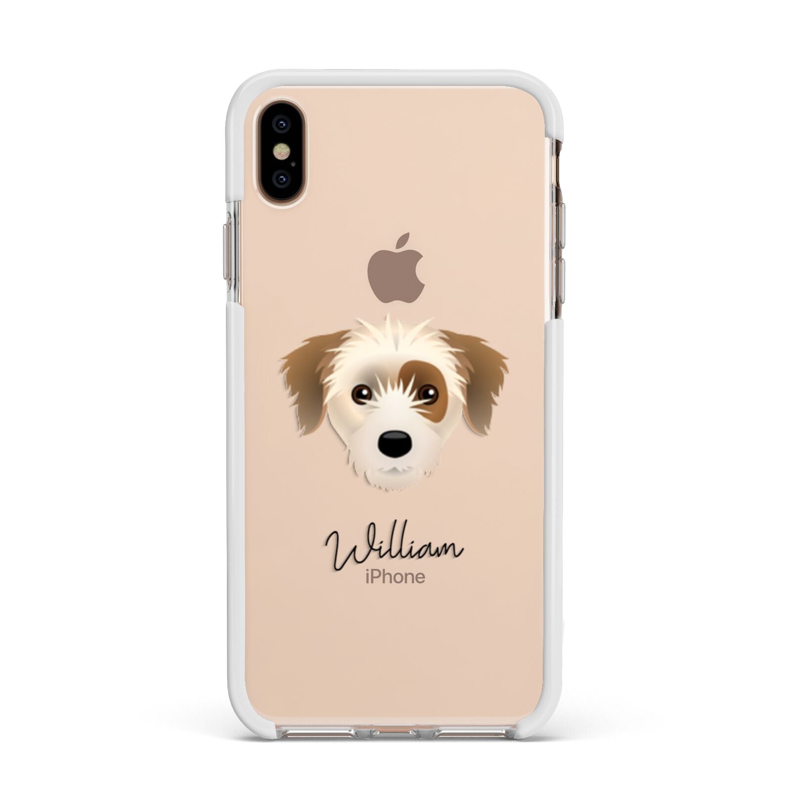 Yorkie Russell Personalised Apple iPhone Xs Max Impact Case White Edge on Gold Phone