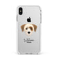 Yorkie Russell Personalised Apple iPhone Xs Max Impact Case White Edge on Silver Phone