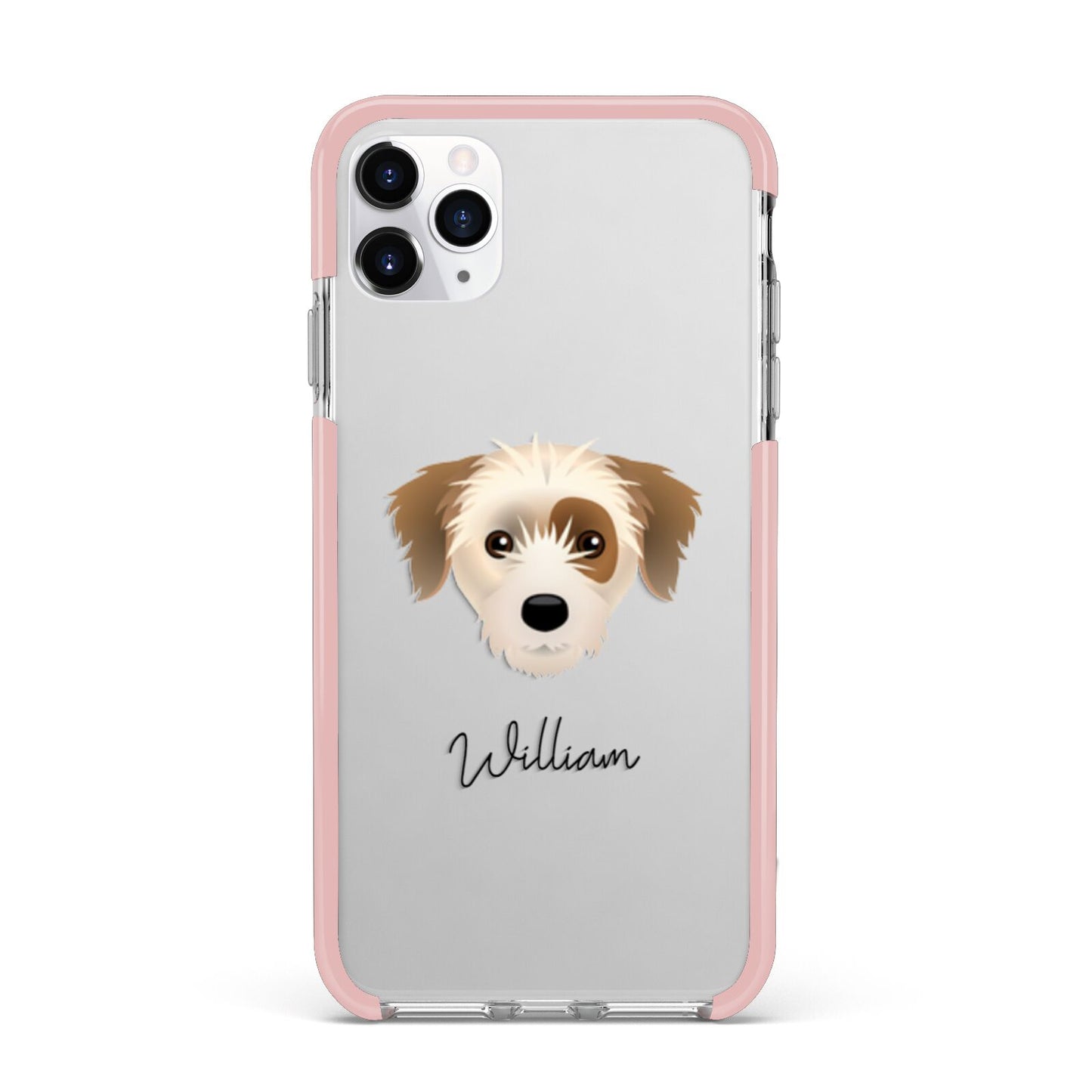 Yorkie Russell Personalised iPhone 11 Pro Max Impact Pink Edge Case
