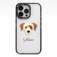Yorkie Russell Personalised iPhone 13 Pro Black Impact Case on Silver phone