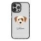 Yorkie Russell Personalised iPhone 13 Pro Max Black Impact Case on Silver phone