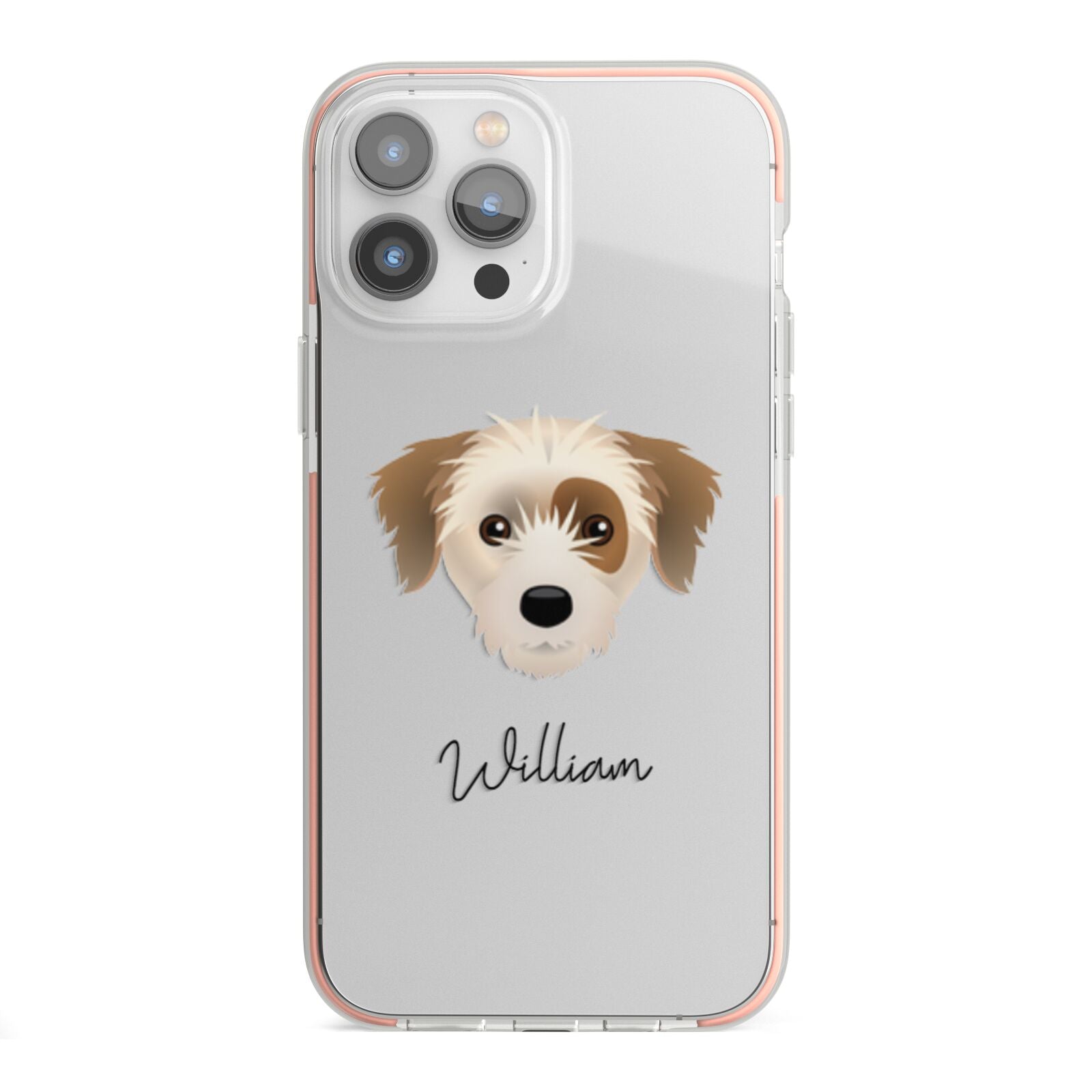 Yorkie Russell Personalised iPhone 13 Pro Max TPU Impact Case with Pink Edges