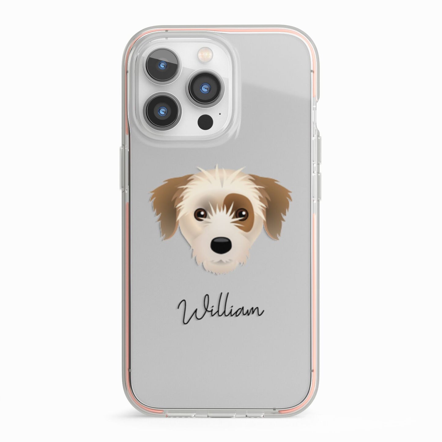 Yorkie Russell Personalised iPhone 13 Pro TPU Impact Case with Pink Edges
