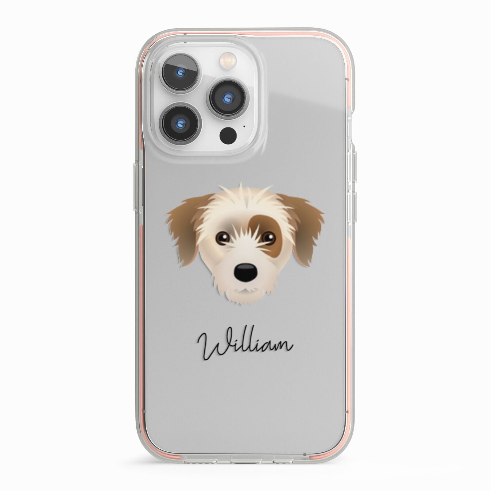 Yorkie Russell Personalised iPhone 13 Pro TPU Impact Case with Pink Edges
