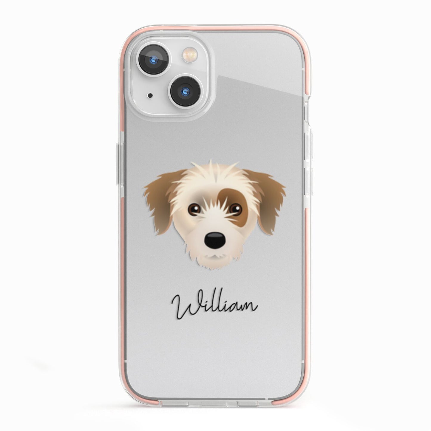 Yorkie Russell Personalised iPhone 13 TPU Impact Case with Pink Edges