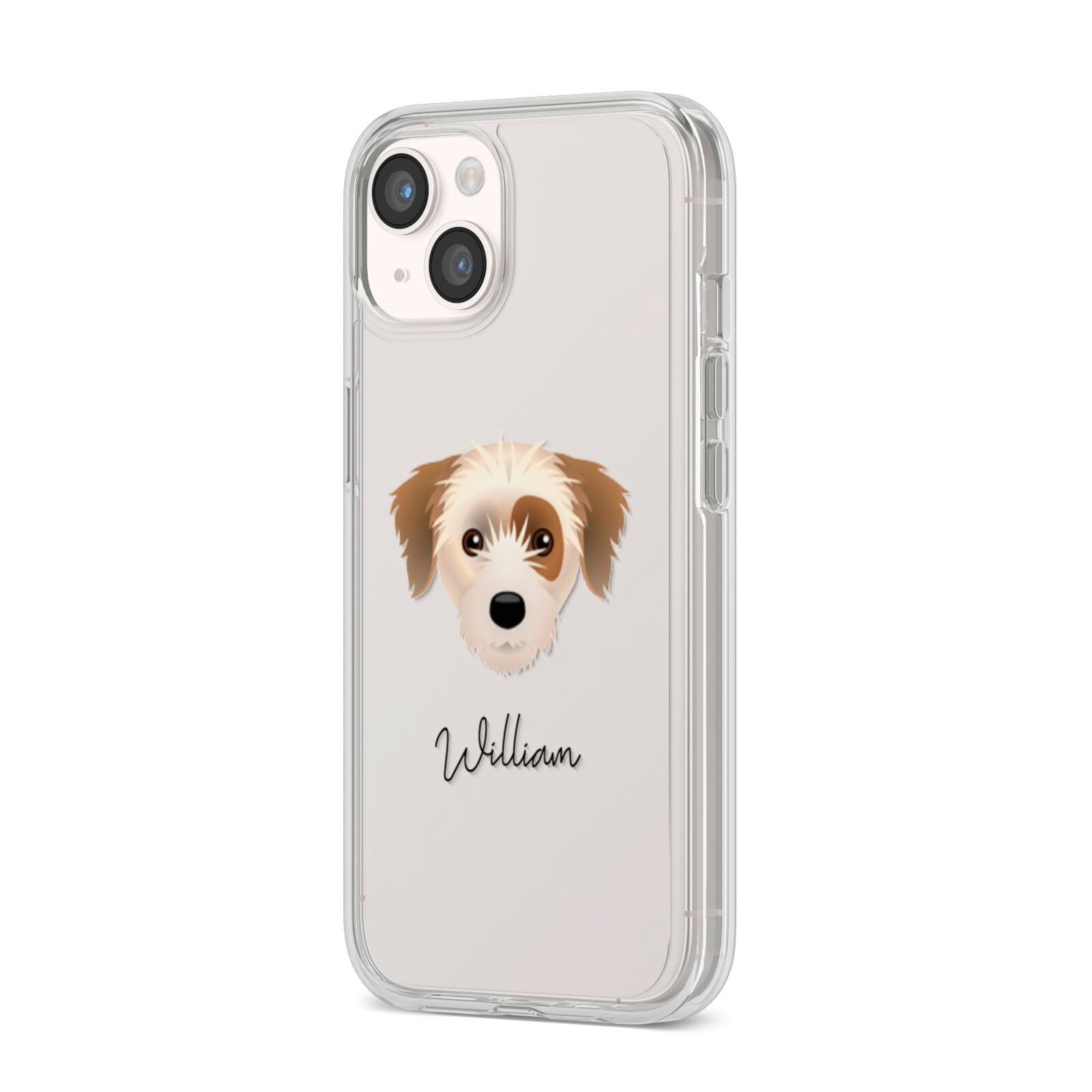 Yorkie Russell Personalised iPhone 14 Clear Tough Case Starlight Angled Image