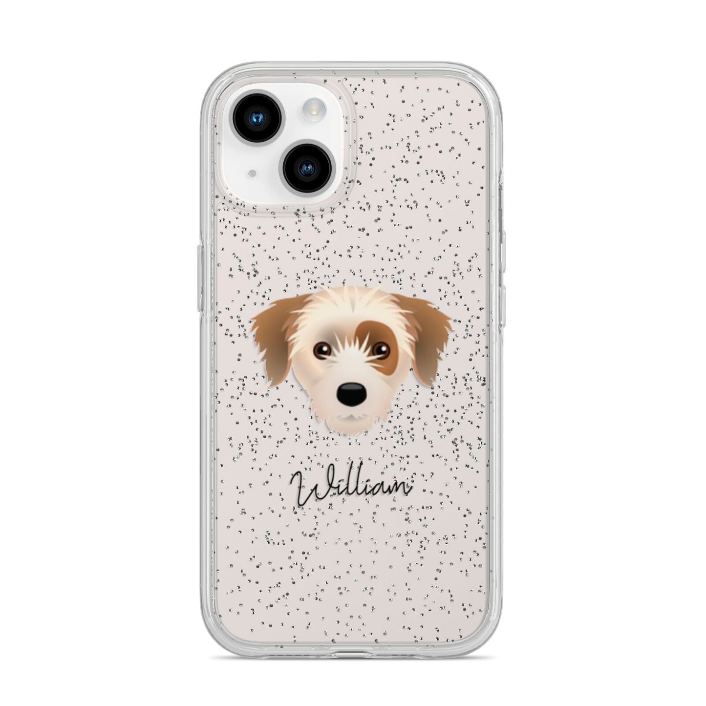 Yorkie Russell Personalised iPhone 14 Glitter Tough Case Starlight