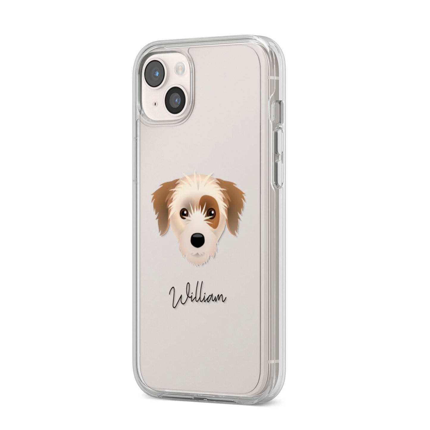 Yorkie Russell Personalised iPhone 14 Plus Clear Tough Case Starlight Angled Image