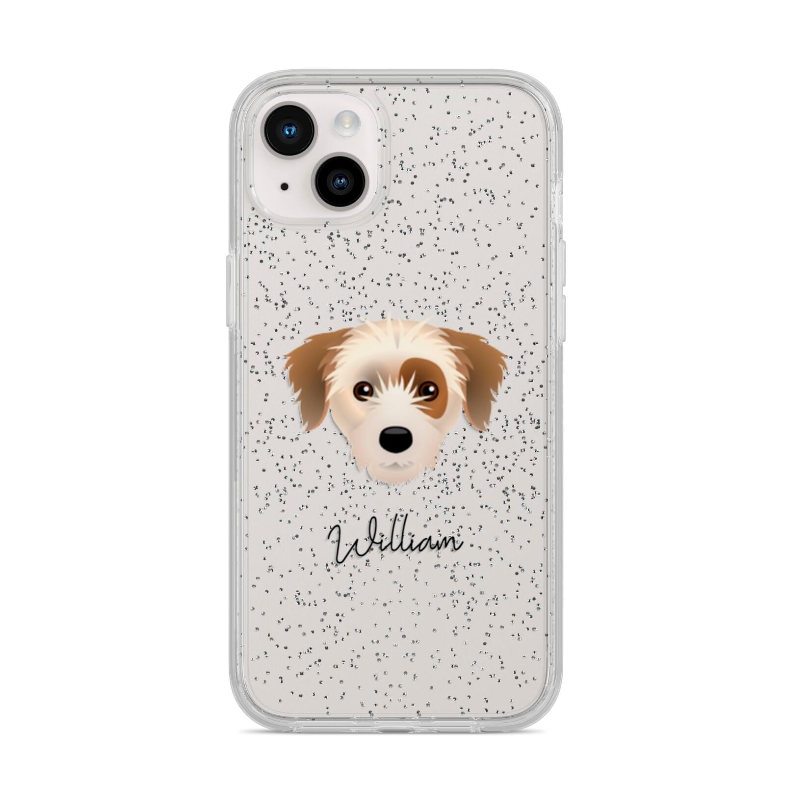 Yorkie Russell Personalised iPhone 14 Plus Glitter Tough Case Starlight