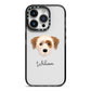 Yorkie Russell Personalised iPhone 14 Pro Black Impact Case on Silver phone