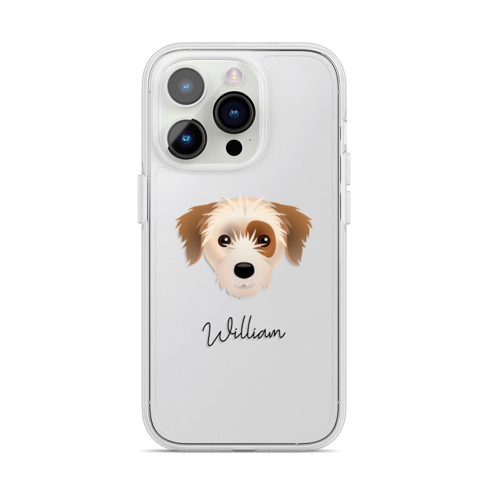 Yorkie Russell Personalised iPhone 14 Pro Clear Tough Case Silver