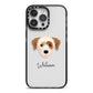 Yorkie Russell Personalised iPhone 14 Pro Max Black Impact Case on Silver phone